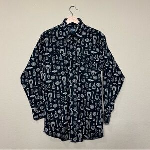 Brooks & Dunn shirt mens 15 1/2 33 100% cotton vintage 90s western black